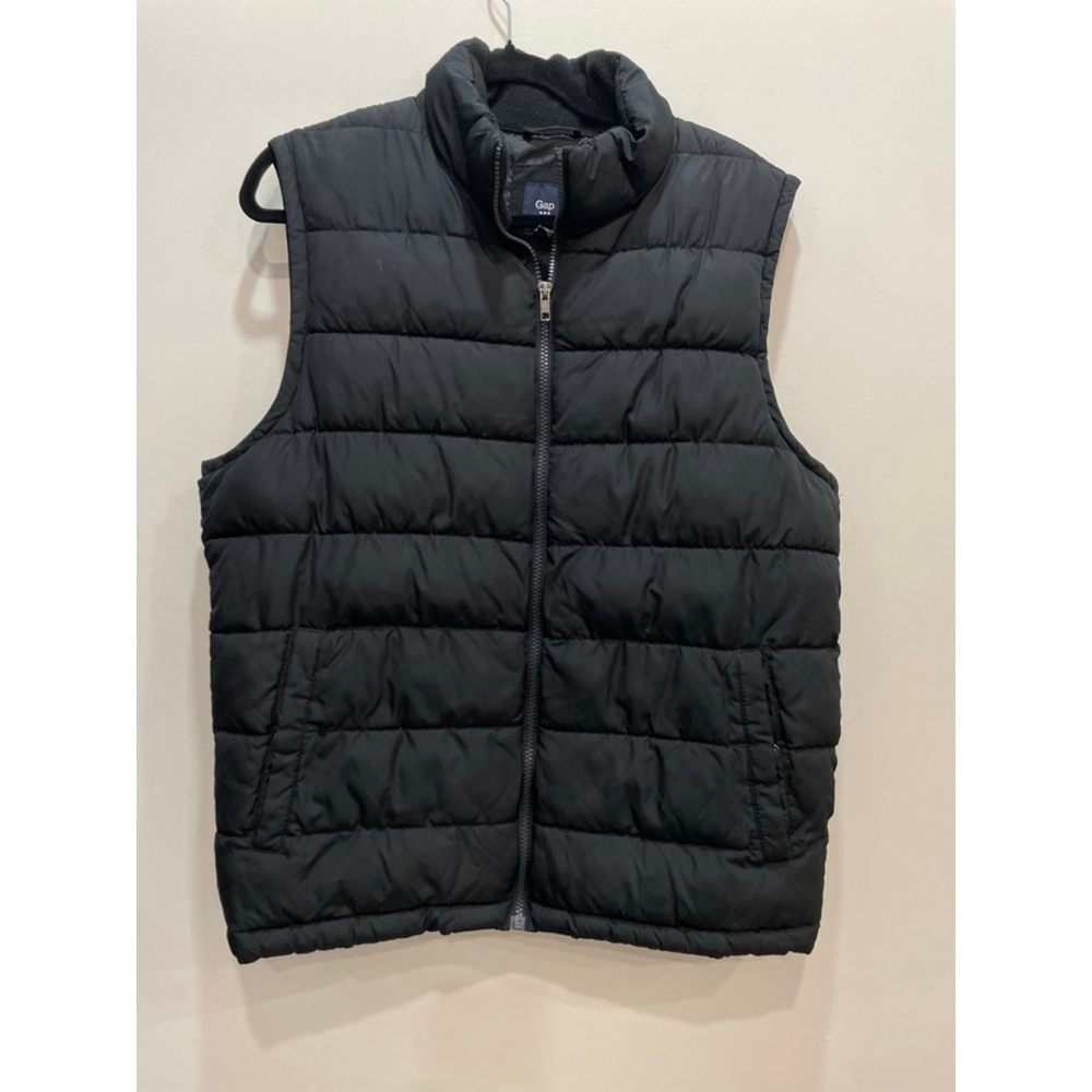 Gap Black Puffer Vest M Mens Full Zip Outdoors Neutral